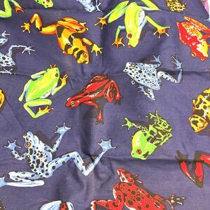 1 Yard Vintage Tree Frog Fabric Colorful Made In USA 44”